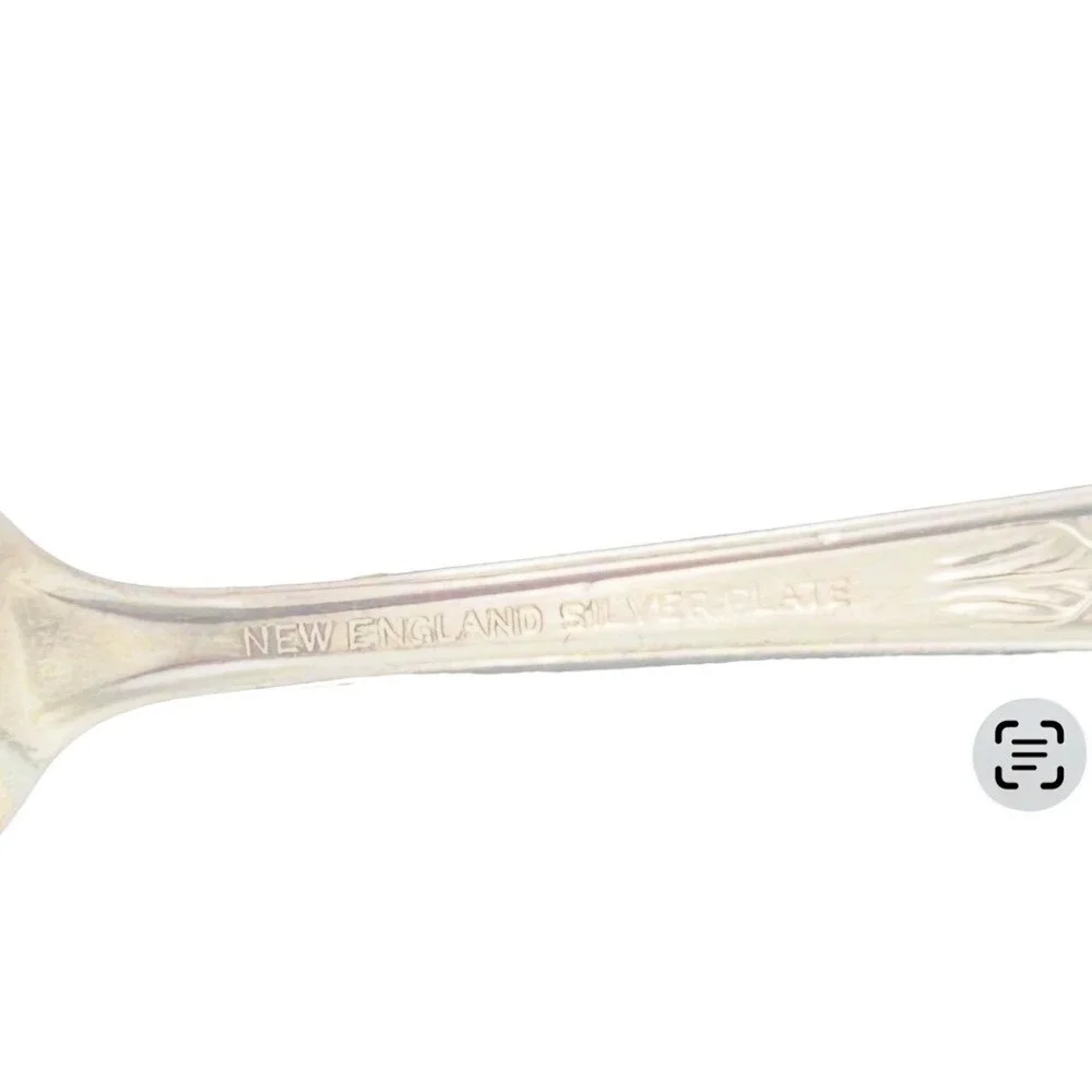 Vintage New England Silver Plate demitasse‎ spoons Set of 6 Art Deco Pattern